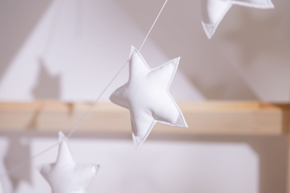 Eco Leather Star Garland - White