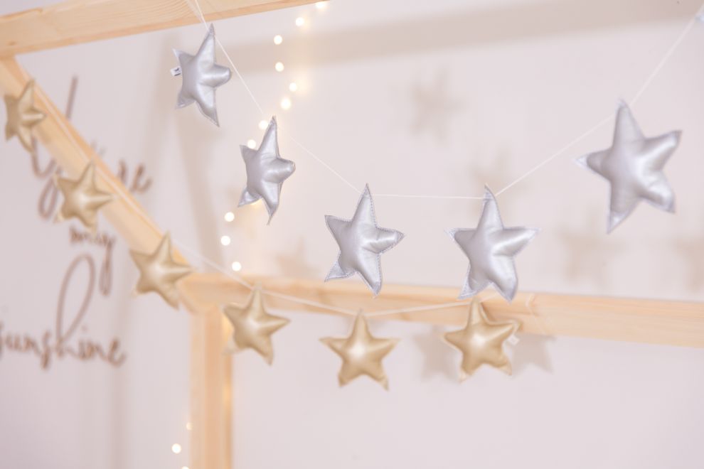 Eco Leather Star Garland - Gold