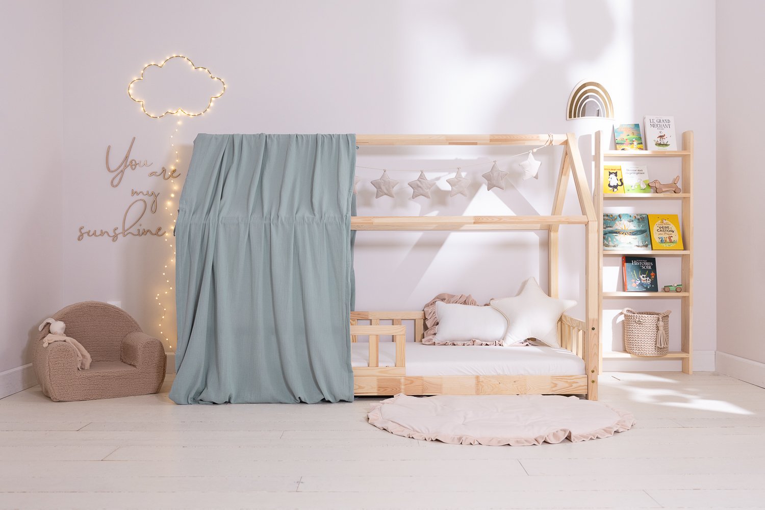 Véu de cama casinha Verde Sálvia - Modelo K