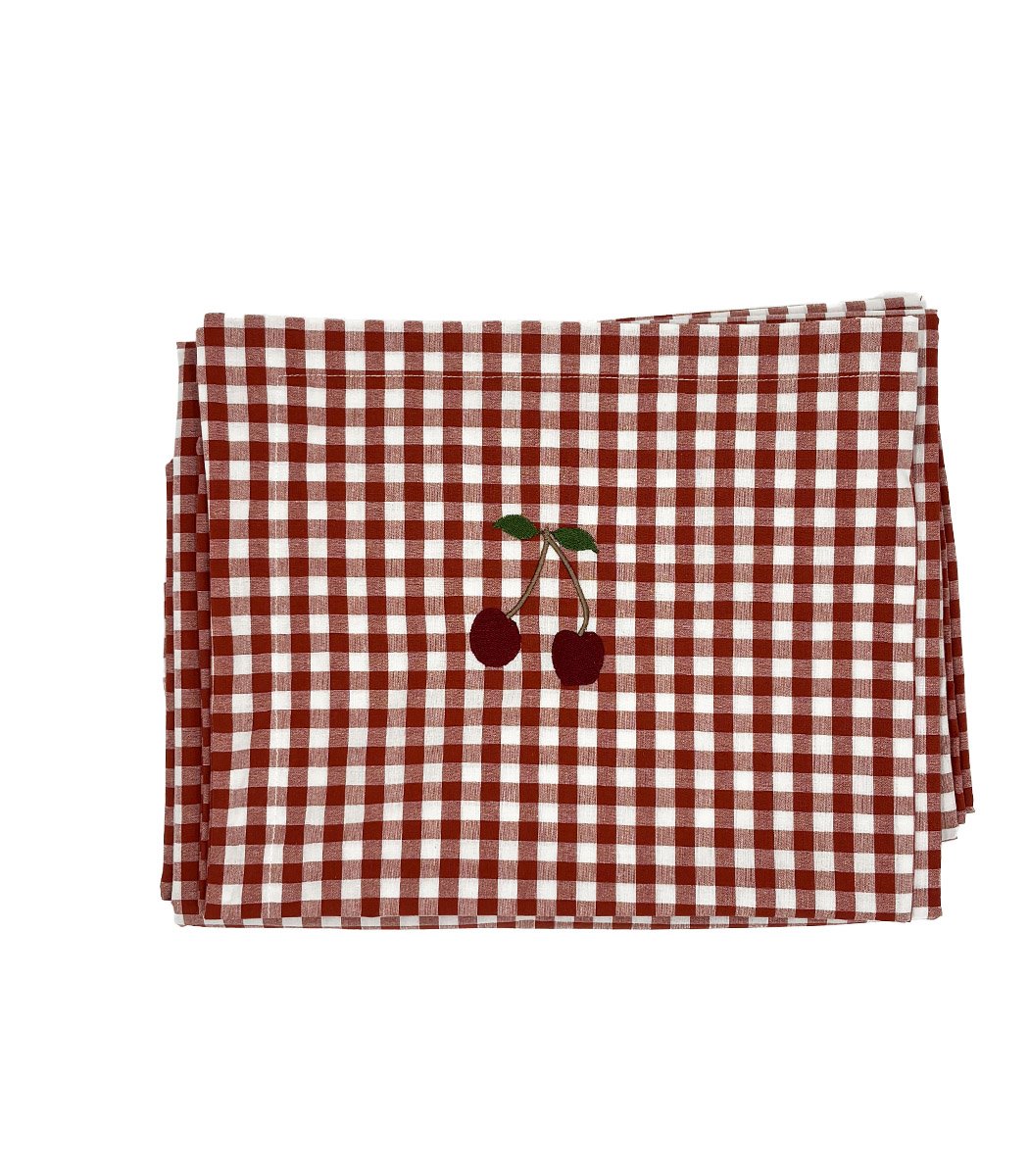 Cherry Duvet Set Red 140x200