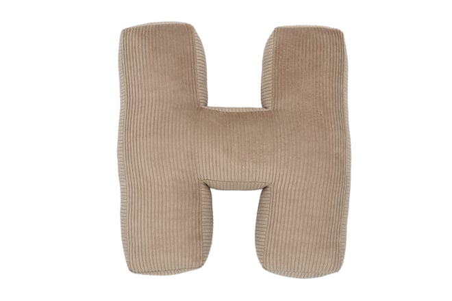 Letter Cushion H - Cappuccino  Corduroy