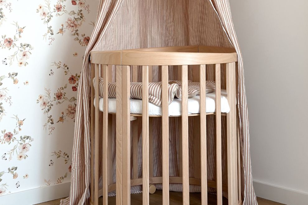 Beige Stripes Muslin Canopy