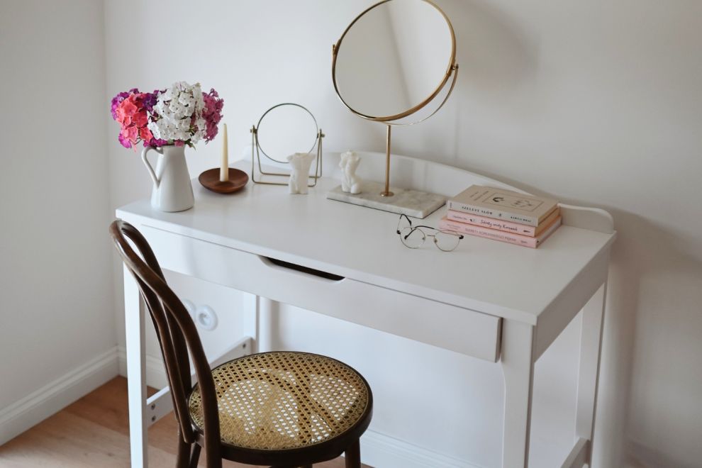 Stella Desk with Drawer - White