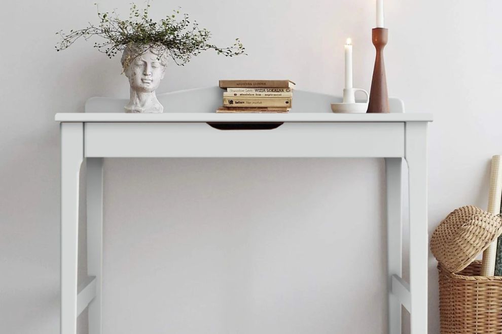 Stella Desk with Drawer - White