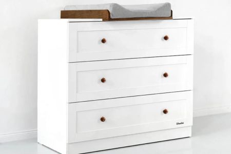 Commode et Plan à Langer Classic - Blanc Semi Mat