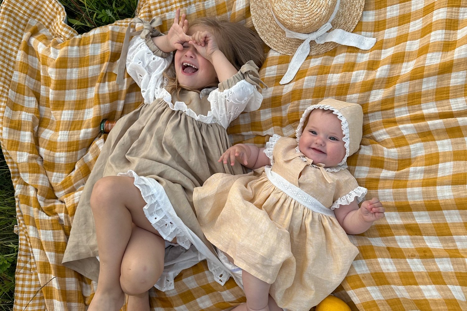 Double Sided Checkered Muslin Picnic Mat