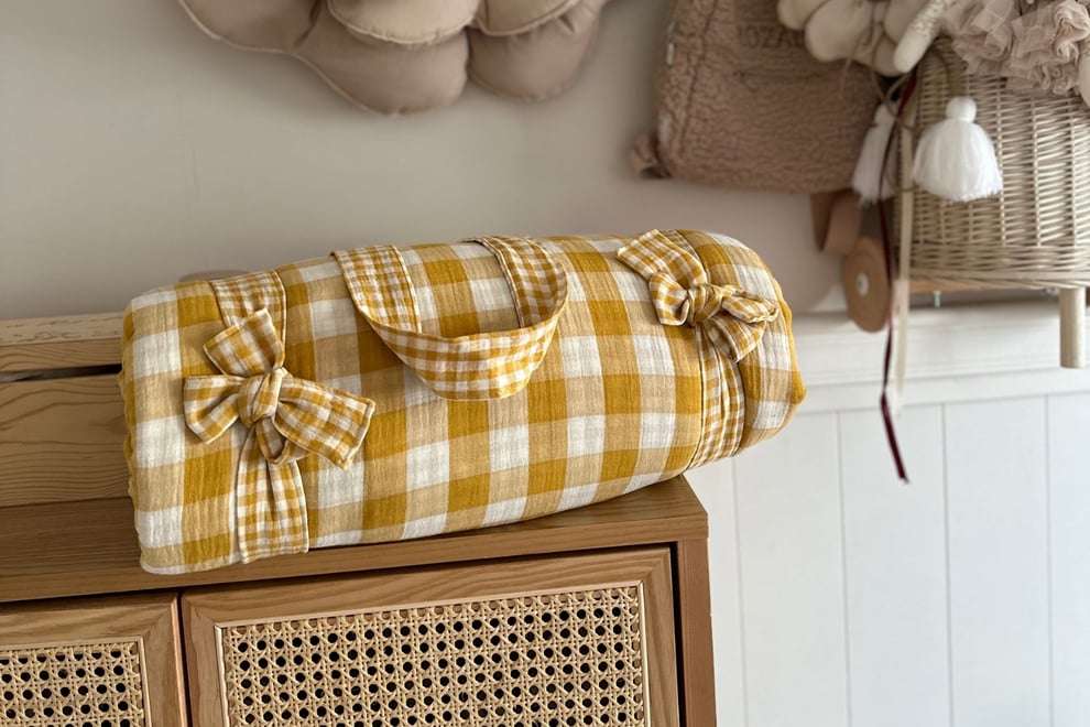 Double Sided Checkered Muslin Picnic Mat