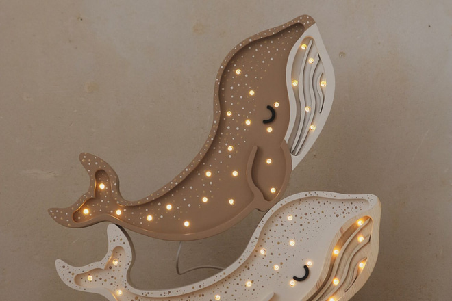 Lampa Little Lights Velryba Cappuccino LED