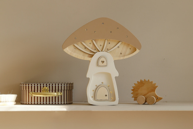 Lampička Little Lights Houba Cappuccino LED
