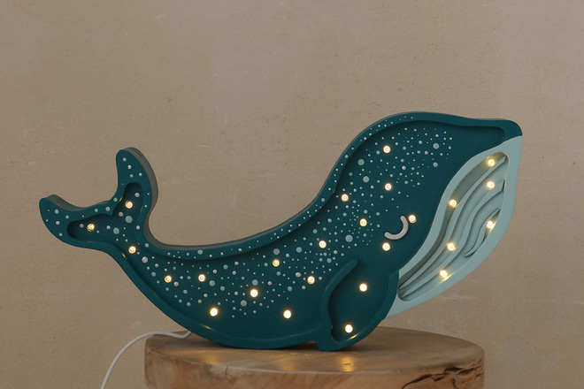 Lampička Little Lights Modrá Velryba LED