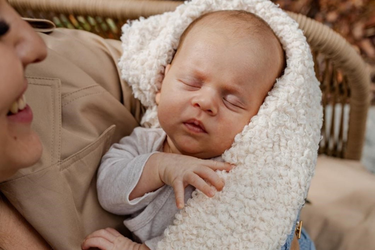 Warm Cotton Boucle Blanket - Ocean