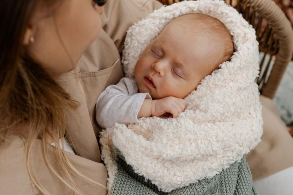 Couverture Chaude en Coton Bouclé - Cappuccino