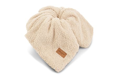 Couverture Chaude en Coton Bouclé - Beige