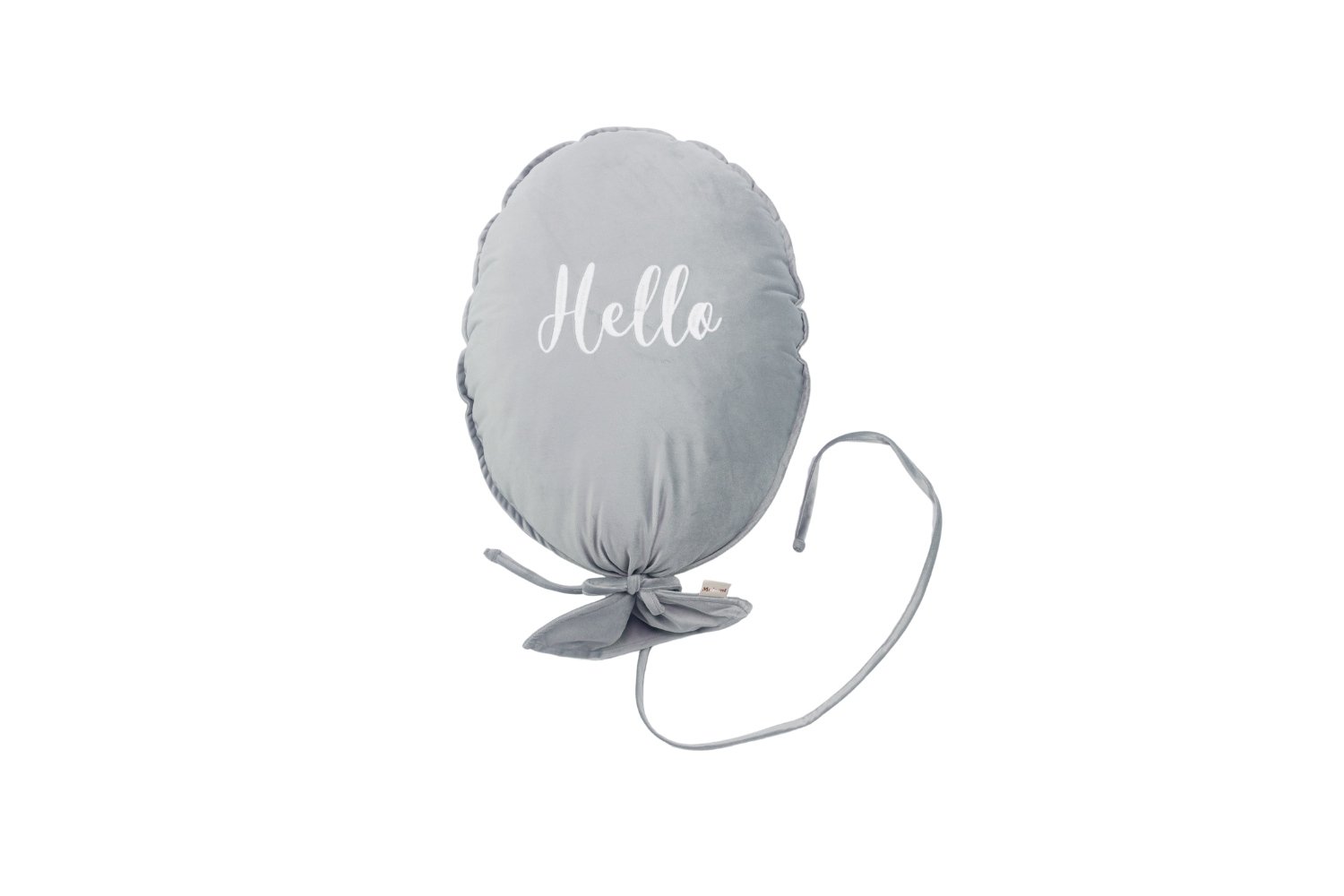 Decorative Balloon Cushion 'Hello' - Silver