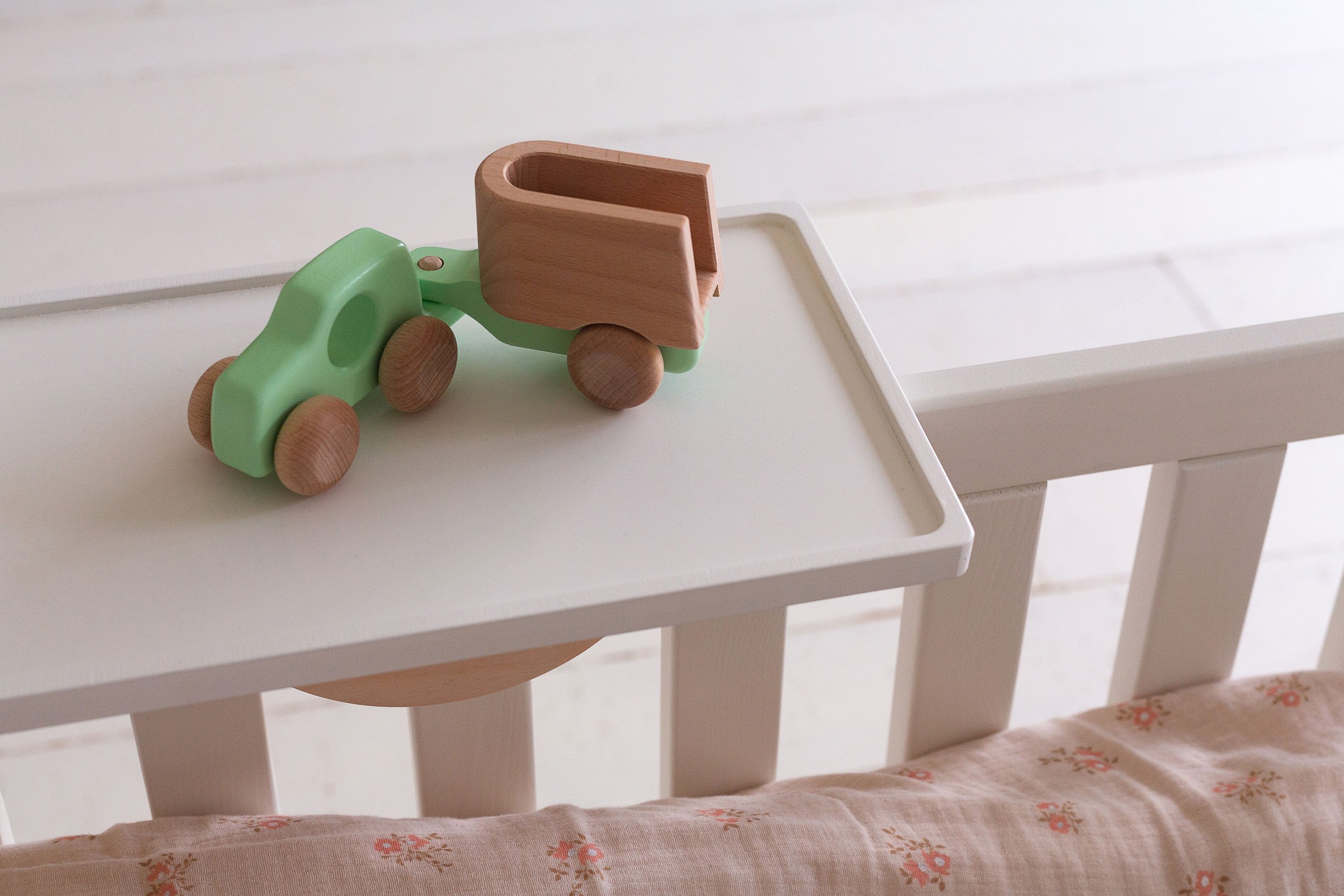 Rectangular Wooden Bedside Table - White