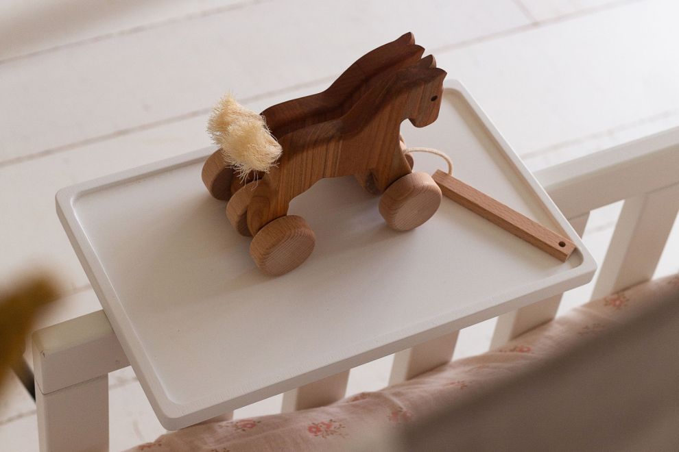 Rectangular Wooden Bedside Table - White