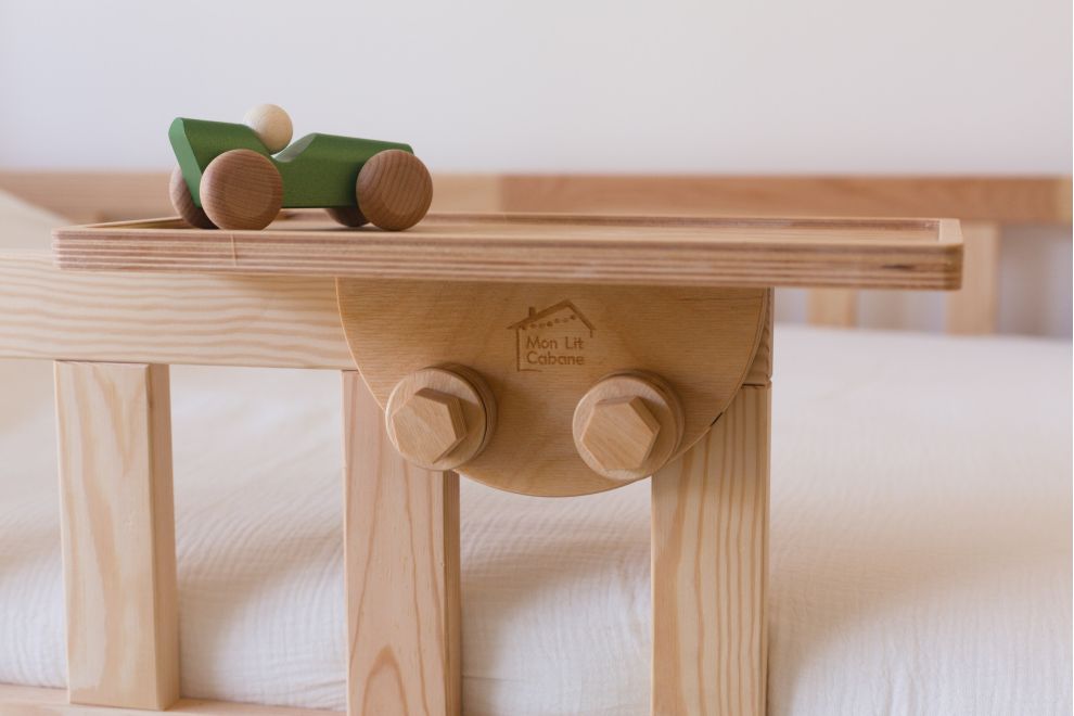 Rectangular Wooden Bedside Table - Natural