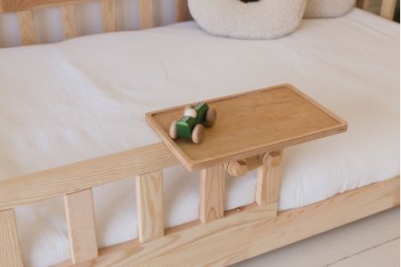 Rectangular Wooden Bedside Table - Natural