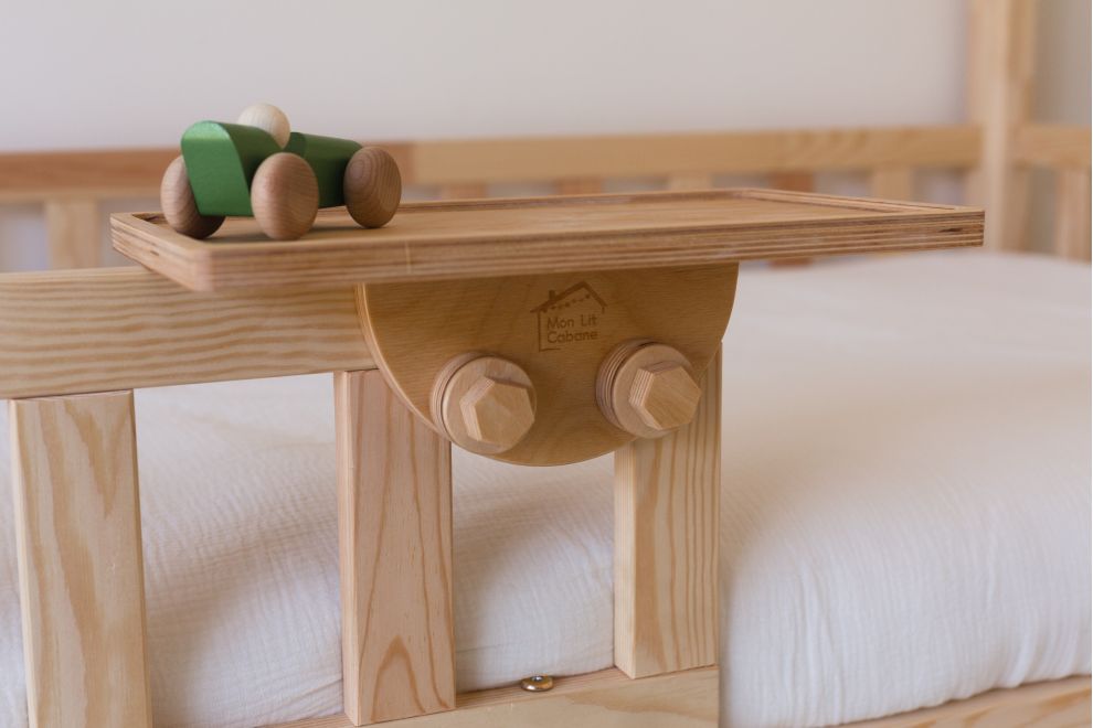 Rectangular Wooden Bedside Table - Natural