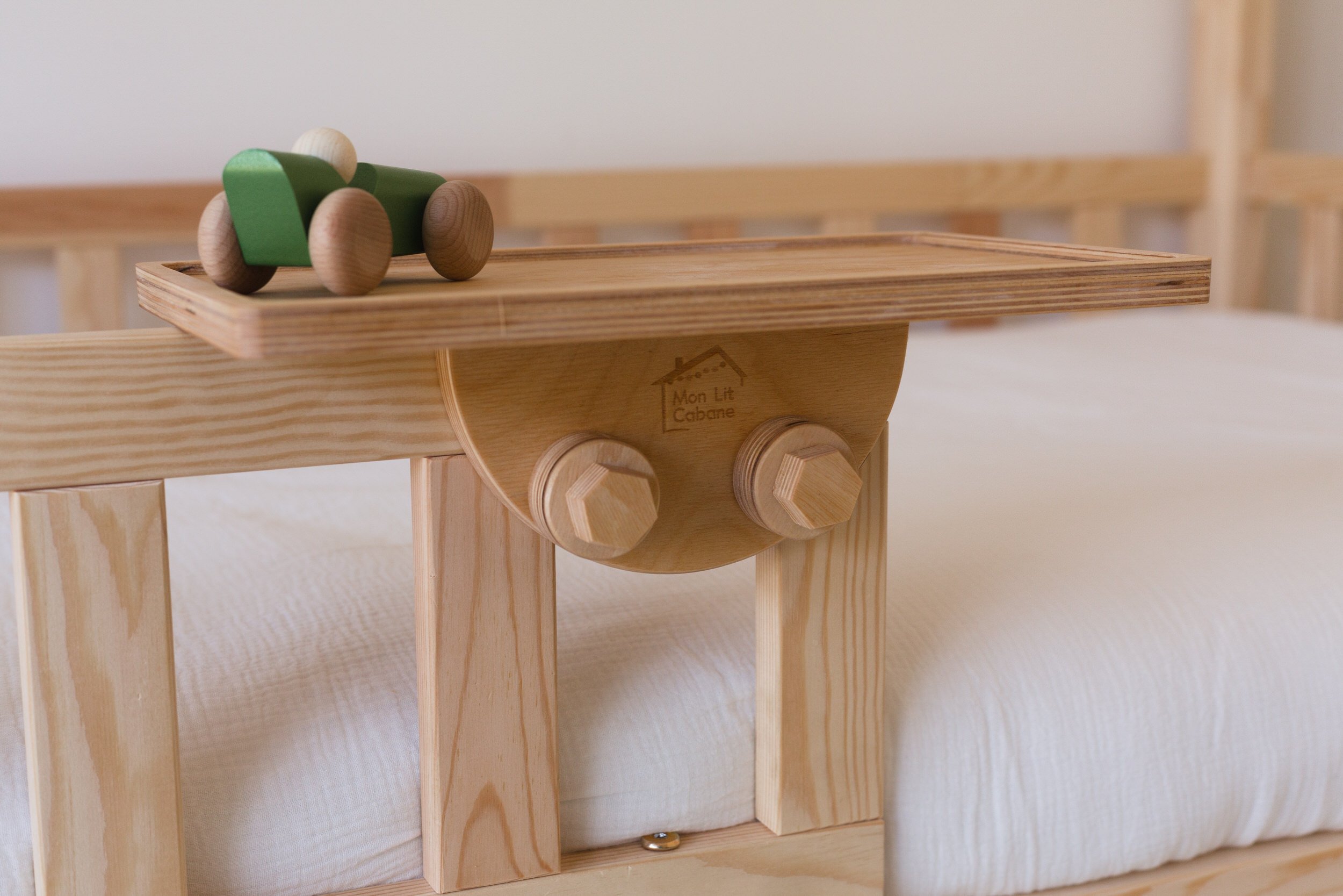 Rectangular Wooden Bedside Table - Natural