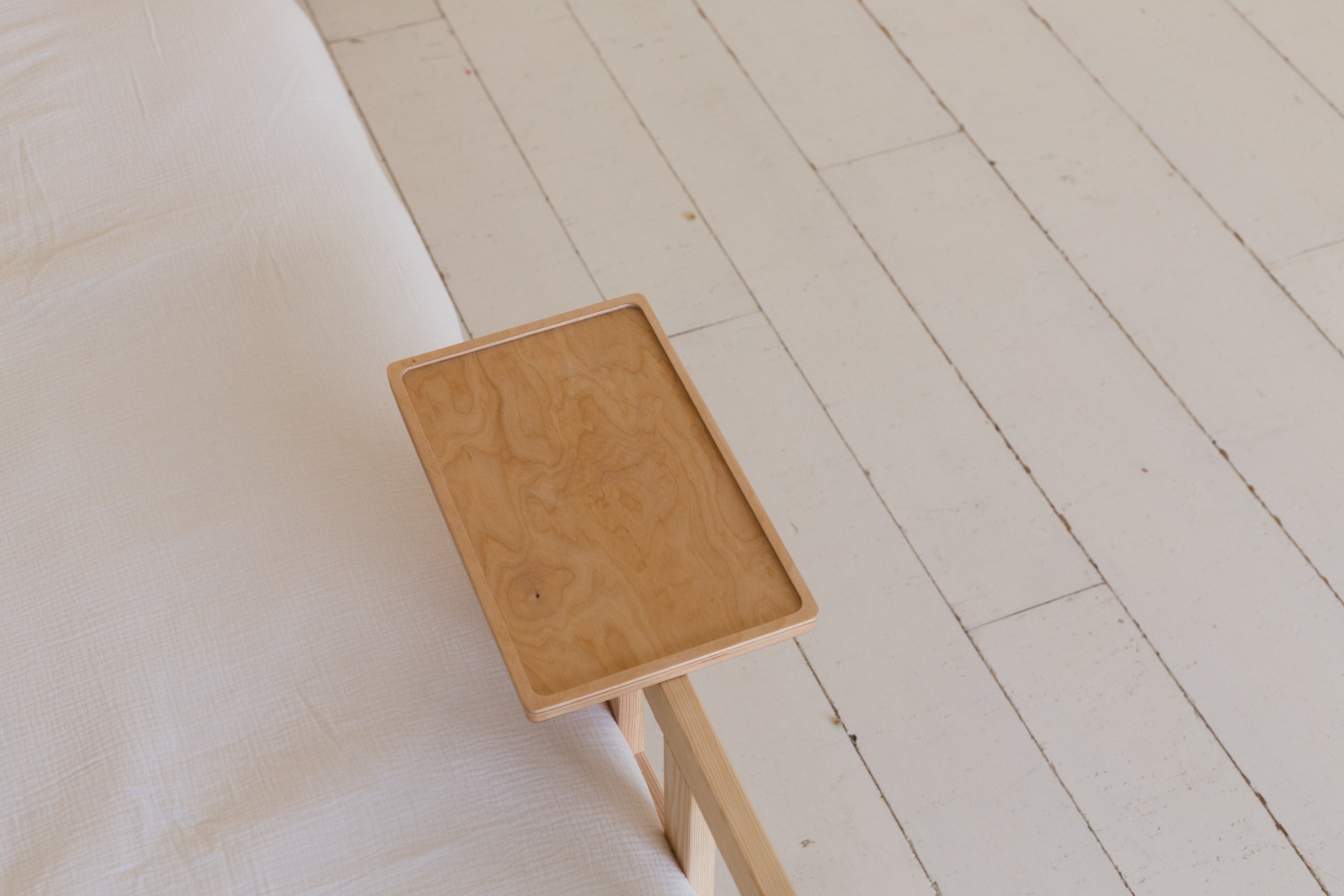 Rectangular Wooden Bedside Table - Natural