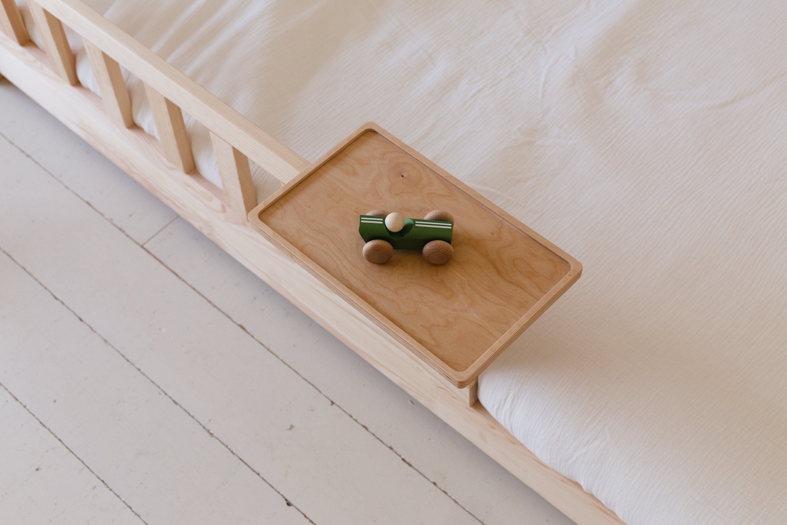 Rectangular Wooden Bedside Table - Natural