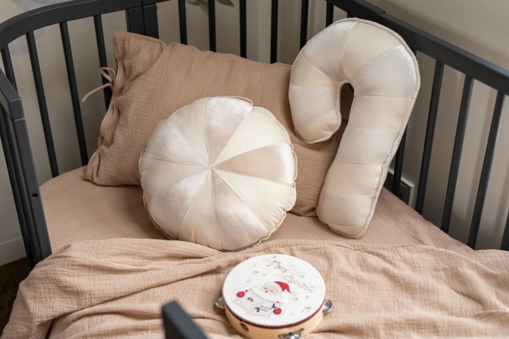 Cream Candy Cane Cushion