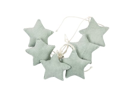 Corduroy Stars Garland Water Green