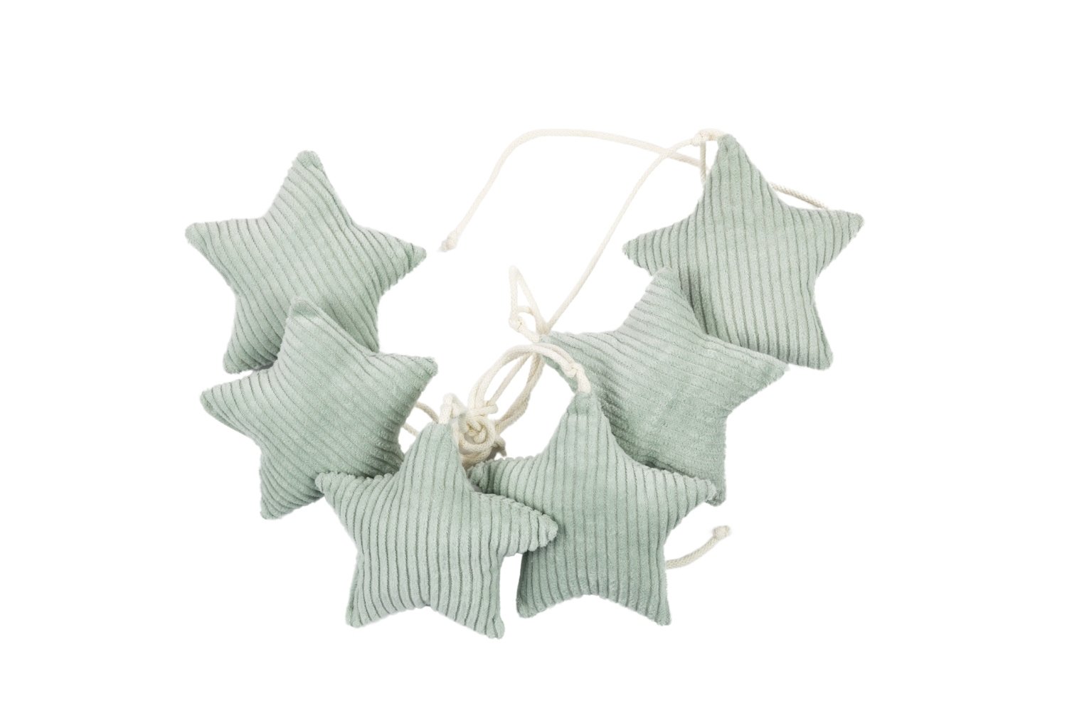 Corduroy Stars Garland Water Green