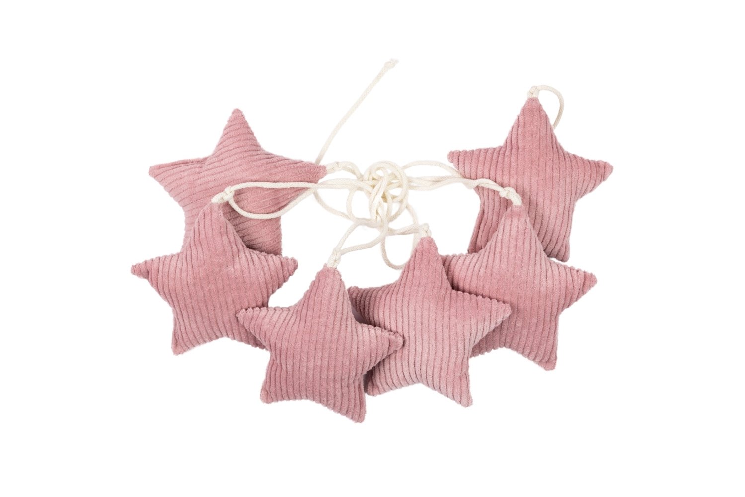 Corduroy Stars Garland Pink