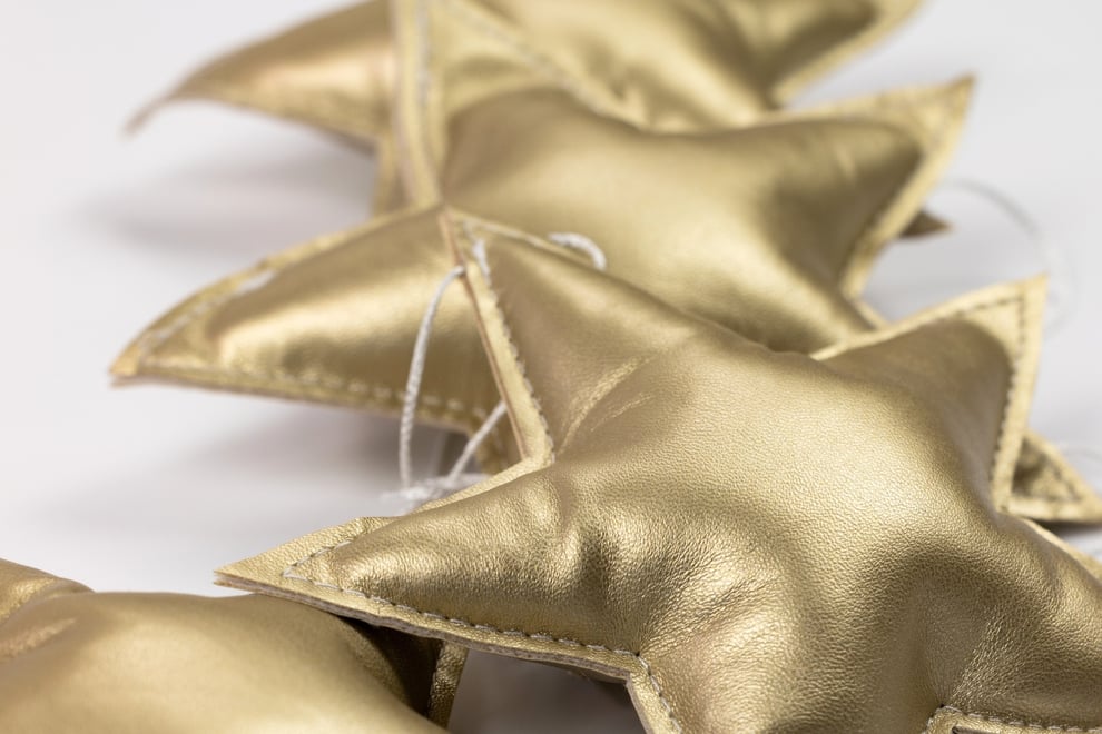 Eco Leather Star Garland - Gold