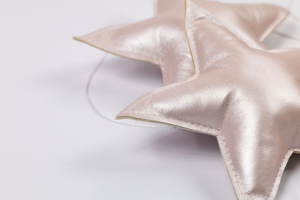 Eco Leather Star Garland - Gold