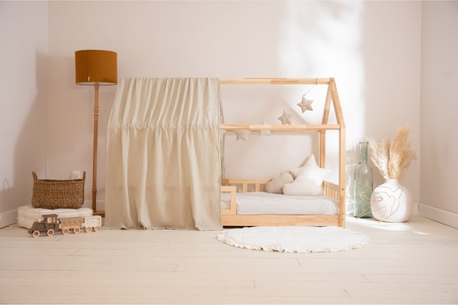 Toile Beige à Etoiles Argentées