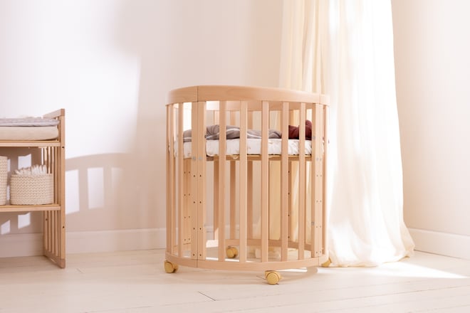 Klein Spannbettlaken für 7 in 1 Babywiege Mitwachsend - Beige