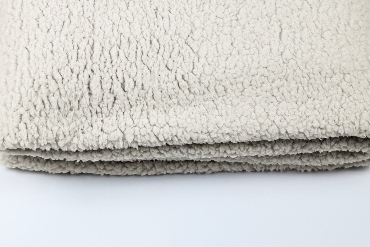 Double Sided Cotton Muslin and Boucle Blanket - Natural