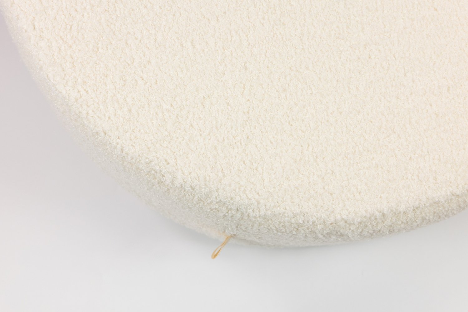 Round Boucle Pouffe Boho Vanilla