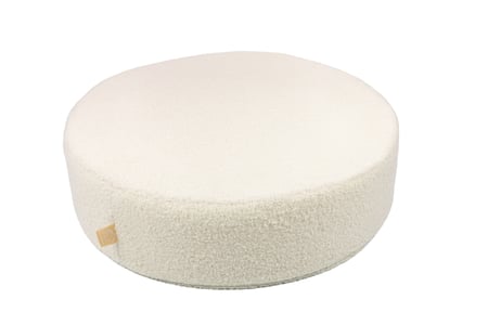 Round Boucle Pouffe Boho Vanilla