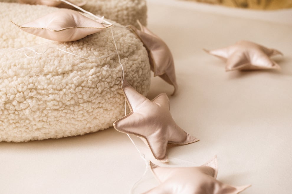 Eco Leather Star Garland - Powder Pink