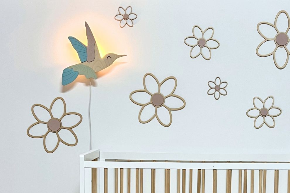 Kolibri- und Blumenlampe