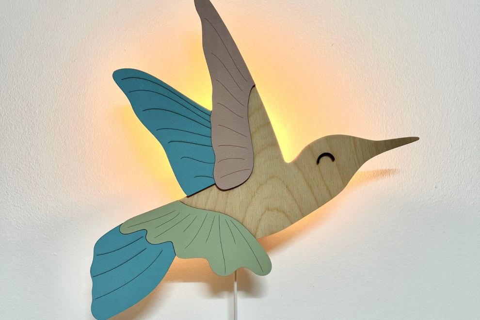 Kolibri- und Blumenlampe