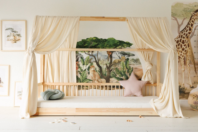 Tela Cama Casita Vainilla - Modelo L Doble