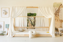 Plachta na domečkovou postel Off White – model L Double