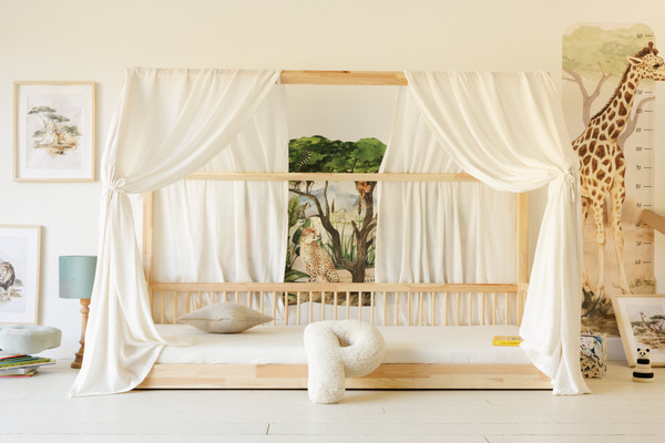 Plachta na domečkovou postel Off White – model L Double