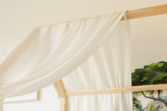 Plachta na domečkovou postel Off White – model L Double