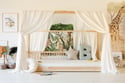 Bed Canopy - White & Gold Dots - Model K Double