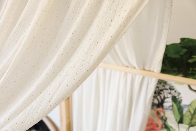 Bed Canopy - White & Gold Dots - Model K Double