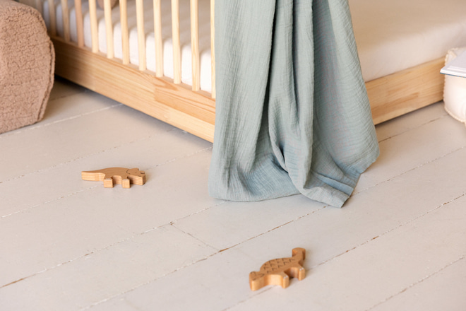 Véu de cama casinha Verde Sálvia - Modelo L Duplo