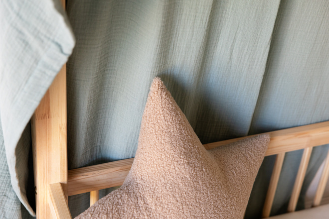 Véu de cama casinha Verde Sálvia - Modelo L Duplo