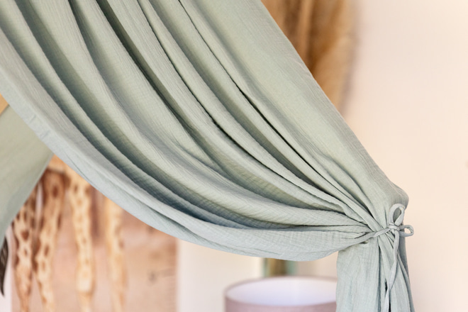 Véu de cama casinha Verde Sálvia - Modelo L Duplo