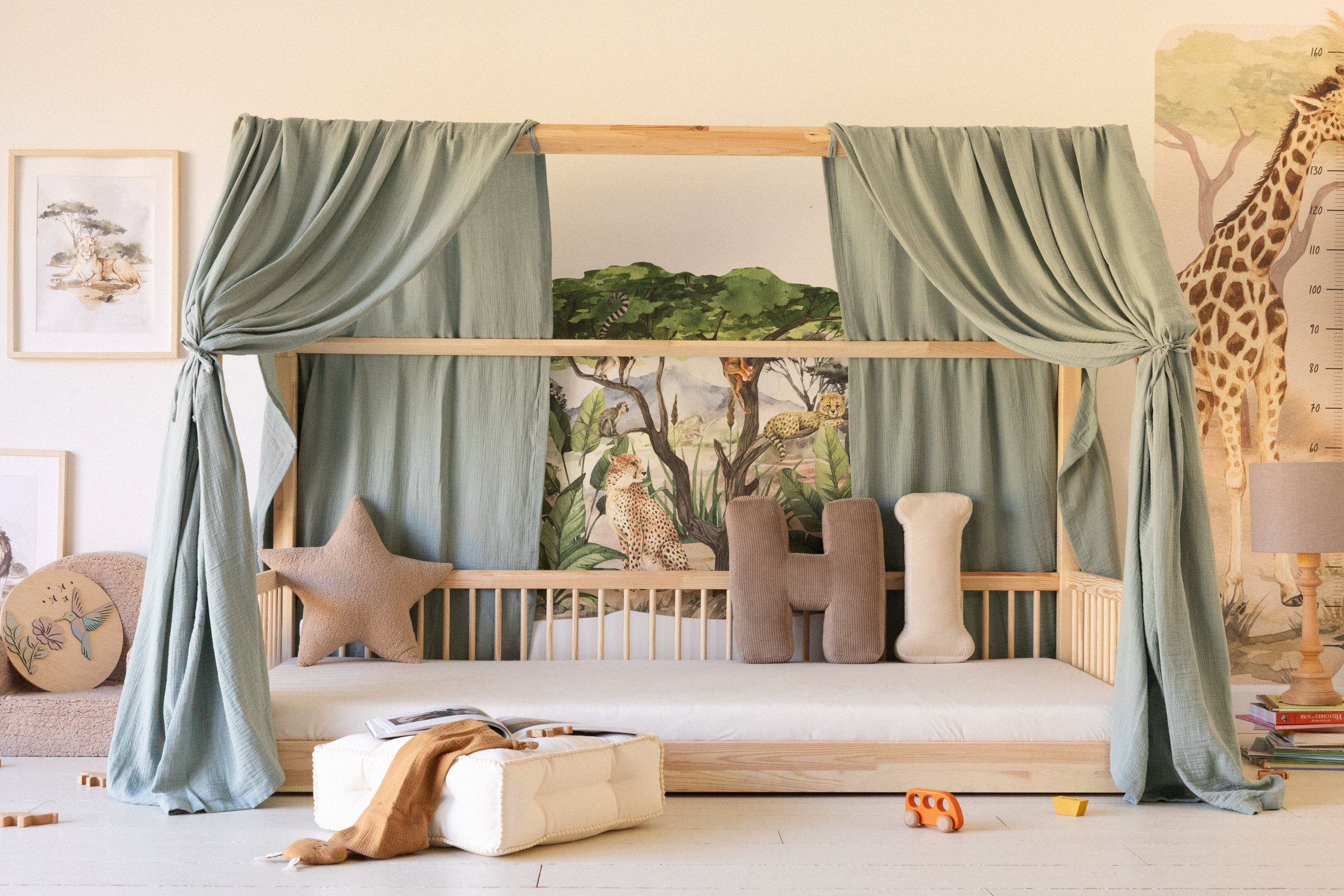 Saldi Estivi - Telo per Letto a Capanna Verde Salvia - Modello L Doppio